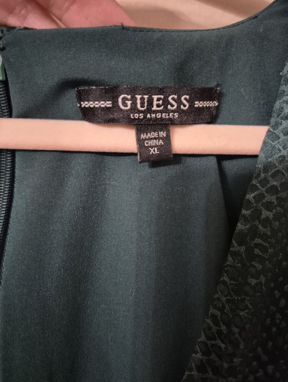 NWT Guess Wrap-Style Teal Faux Snakeskin Dress - Picture 6 of 13